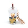 SKU_08_入油奶茶熊奶茶杯圆盖【金扣】 Liquid Quicksand Liquid Sand Bubble Tea Bear Keychain