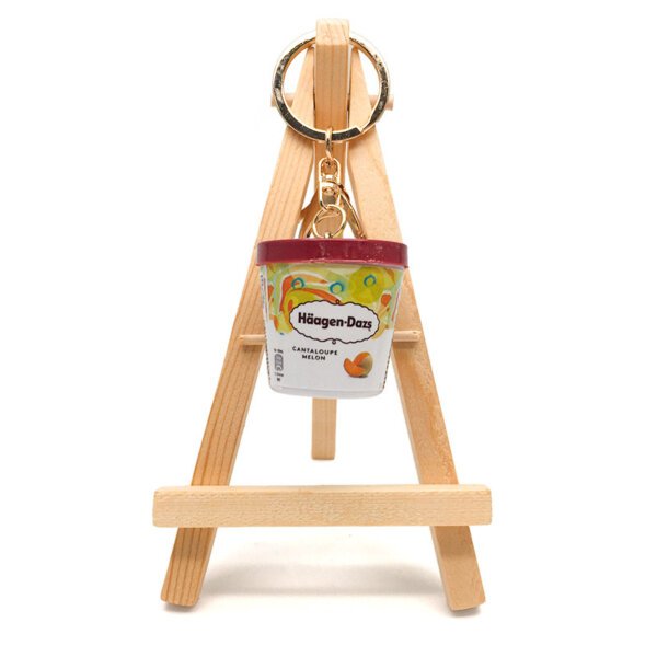 SKU_08_哈根达斯哈密瓜-金扣 Replica Miniature Häagen-Dazs Ice cream Keychain