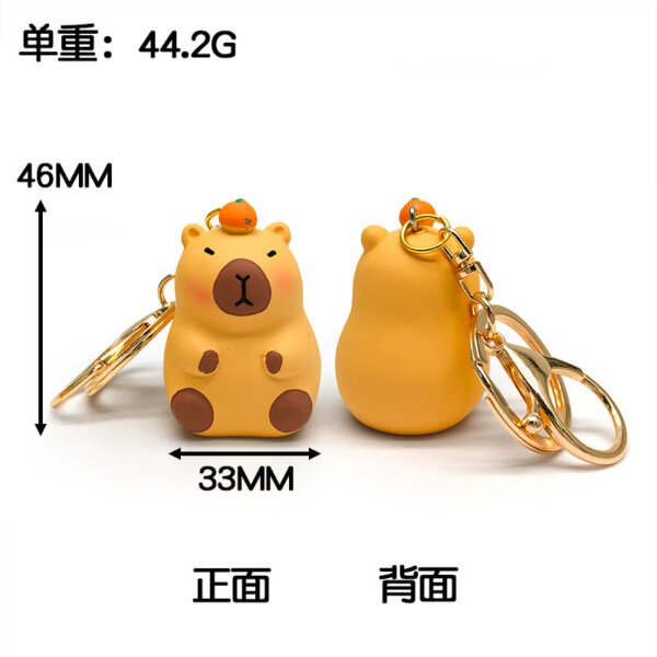SKU_08_橘子水豚-金扣 Creative Resin Capybara Keychain