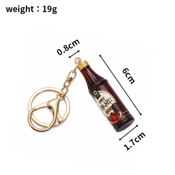 SKU_08_韩国料汁棕色-金扣 Realistic Resin Beer Bottle Keychain