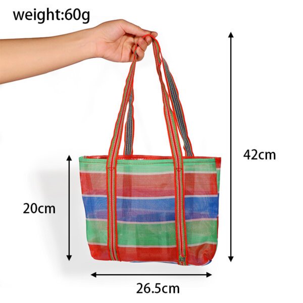 SKU_10_手提袋红色手绳-小号 Customizable Mesh Shopping Tote Bag Coin Purse Keychain