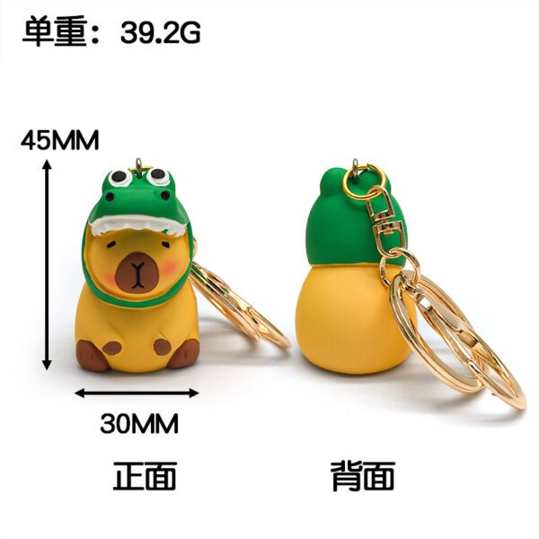 SKU_10_鳄鱼水豚-金扣 Creative Resin Capybara Keychain