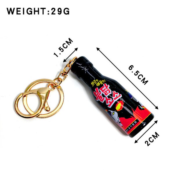 SKU_10_黑色火鸡酱料瓶 Korean Spicy Chicken Noodle Snack Bag Keychain
