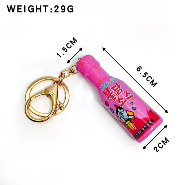 SKU_11_粉色火鸡酱料瓶 Korean Spicy Chicken Noodle Snack Bag Keychain