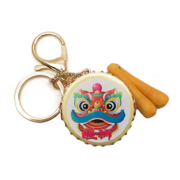 SKU_15_大鼓-醒狮 Realistic Customized Resin Drum Keychain