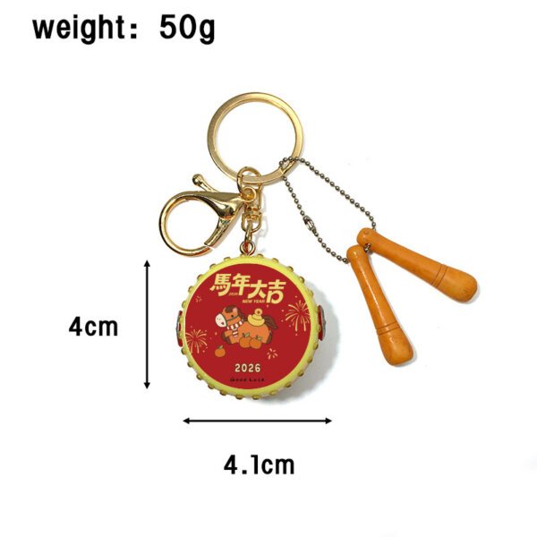 SKU_20_马年大鼓-马年大吉 Realistic Customized Resin Drum Keychain