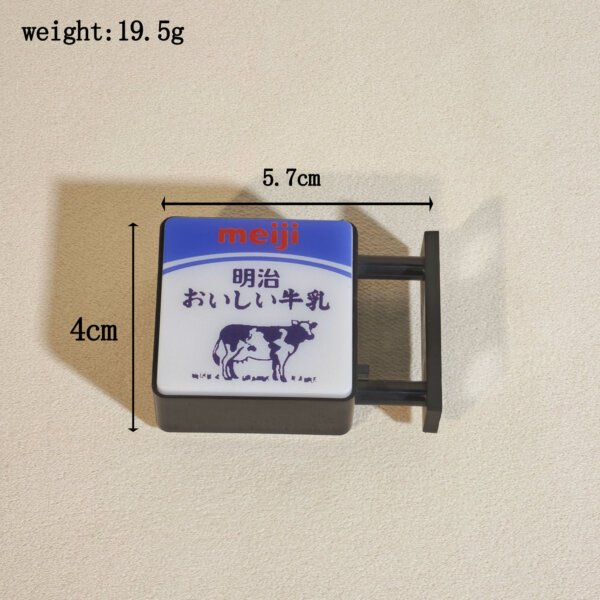 SKU_40_正方形明治牛奶灯牌-冰箱贴 Customizable Square Magnetic Light-Up Fridge Magnet