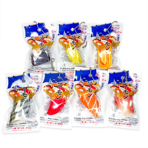 主图-01 Realistic Japanese Salmon Sashimi Seaweed Rice Ball Seafood Sushi Model Keychain