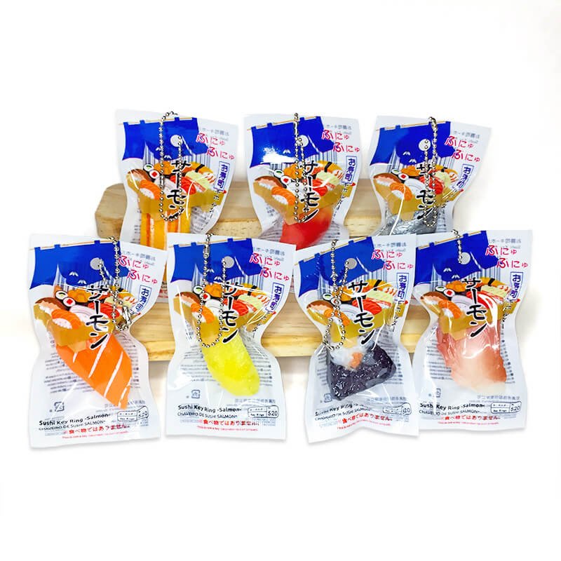 Realistic Japanese Salmon Sashimi Seaweed Rice Ball Seafood Sushi Model Keychain 3 主图 01 7