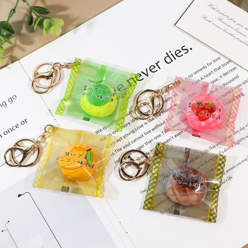 Miniature Realistic Pineapple Bun Squeeze Stress-Relief Keychain 3 主图 01 37