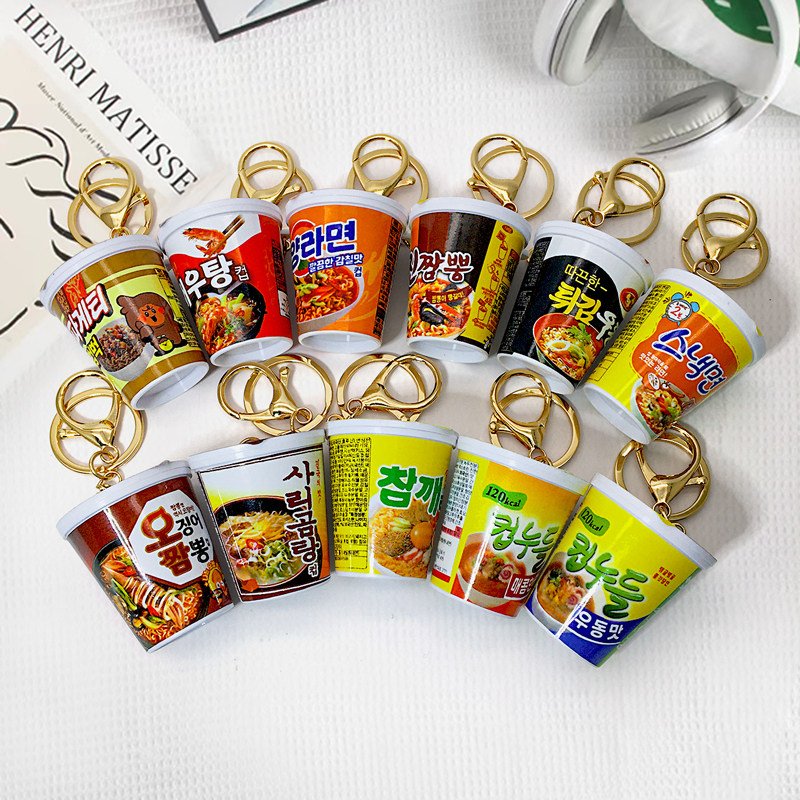 Realistic Korean Instant Noodle Cup Snack Keychain 2 主图 02 2