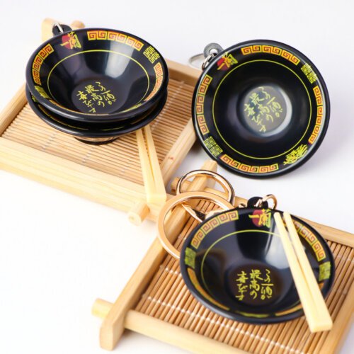 Realistic Japanese-style Tonkotsu Ramen Bowl Epoxy Keychain