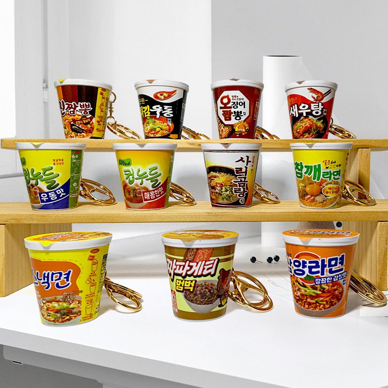 Realistic Korean Instant Noodle Cup Snack Keychain 3 主图 03 5