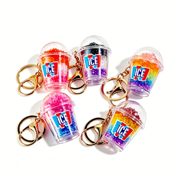 产品名字推荐 Miniature ICEE Rainbow Slushie Keychain