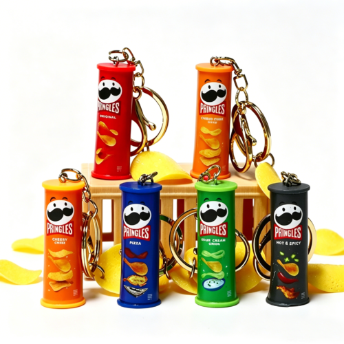 Realistic Miniature Pringles Potato Chip Can Keychain
