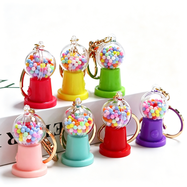 产品名称 (1) Realistic Miniature Colorful Candy Machine Keychain