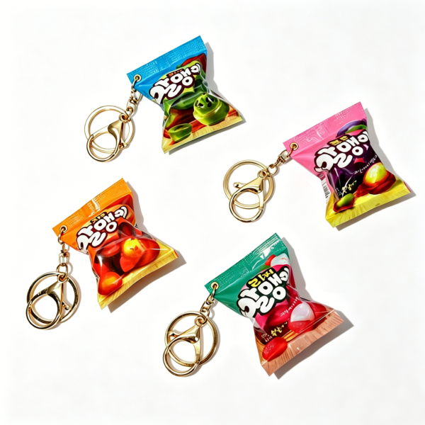Korean Brand Gummy Candy Squishy Toy Snack Bag Keychain