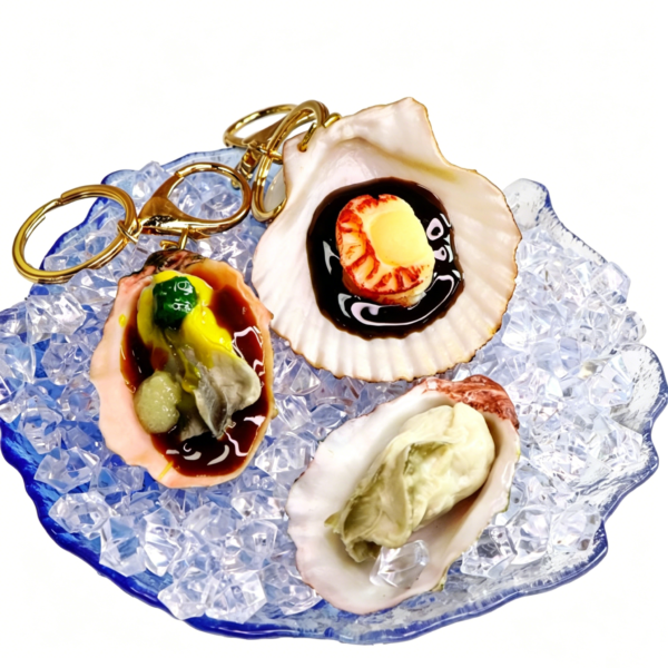 Food Model Seafood Scallop Keychain