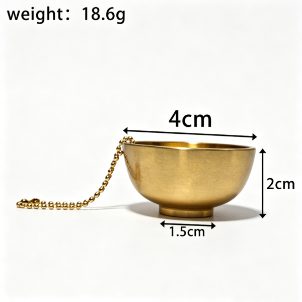 更换图片背景为纯白色 (1) Simulated Gold Bowl Lucky Keychain