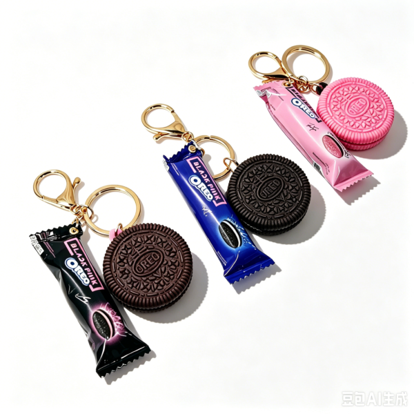 更换图片背景为纯白色 (1) Realistic Oreo Cookie Keychain