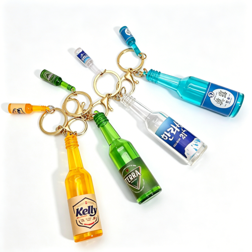 更换图片背景为纯白色 Realistic Jinro Soju Keychain