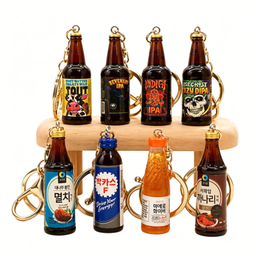 更换图片背景为纯白色 Realistic Resin Beer Bottle Keychain