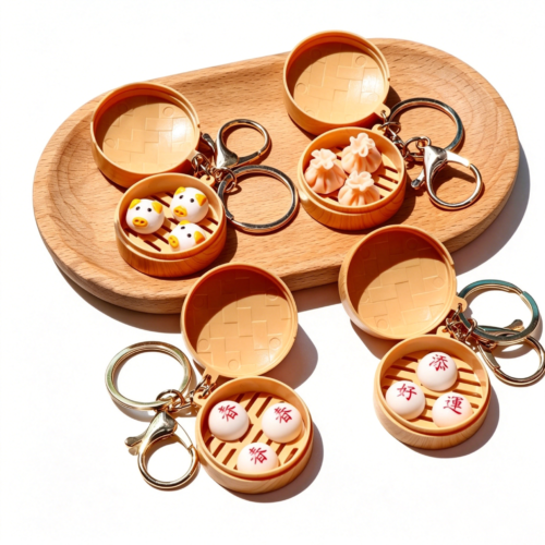 Miniature Xiao Long Bao Dim Sum Keychain