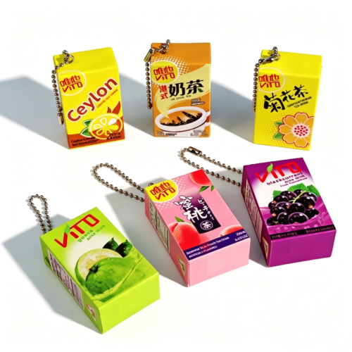 Replica Hong Kong Vita-brand Boxed Drink Keychain