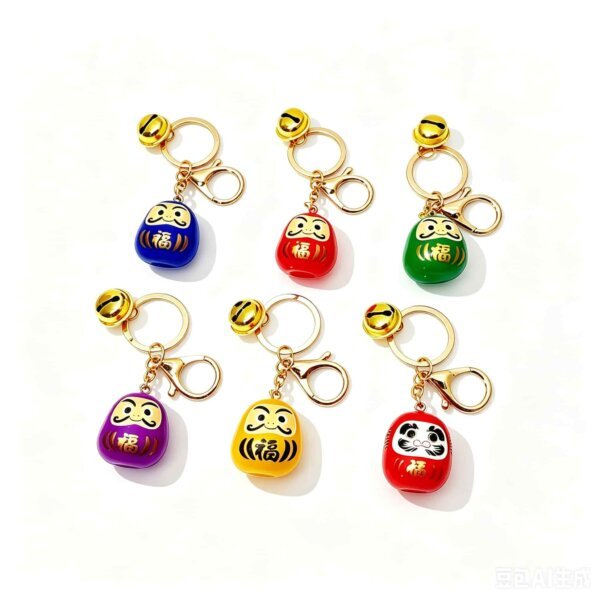 更换图片背景为纯白色 Japanese Daruma Doll Keychain