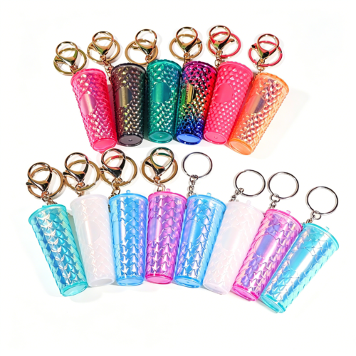 Laser Holographic Fish Scale Mini Cup Keychain