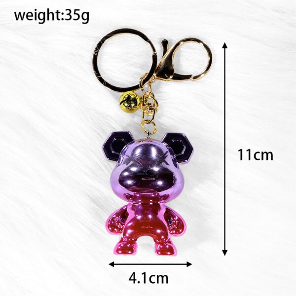 未标题-10 Gradient Iridescent Plated Violent Bear Keychain