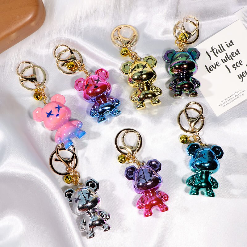 Gradient Iridescent Plated Violent Bear Keychain 2 未标题 2