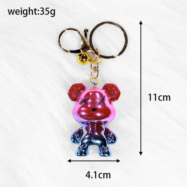 未标题-66 Gradient Iridescent Plated Violent Bear Keychain
