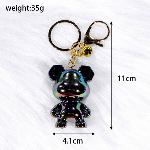 未标题-8 Gradient Iridescent Plated Violent Bear Keychain