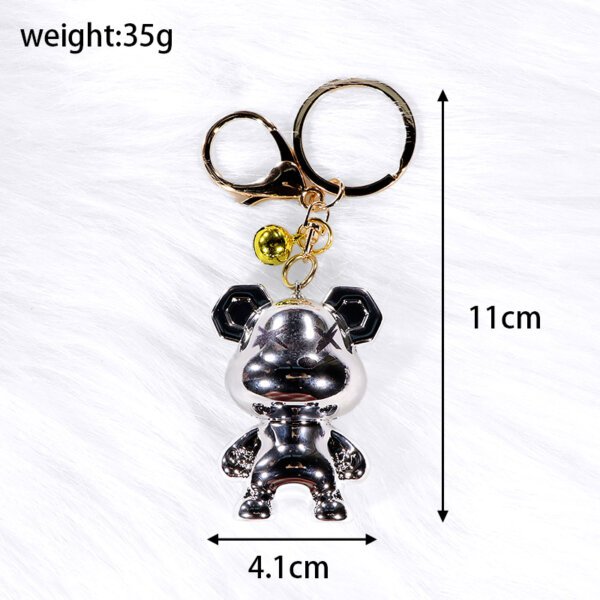 未标题-9 Gradient Iridescent Plated Violent Bear Keychain