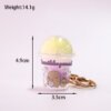 Cute Simulated Rainbow Cotton Candy Cup Keychain