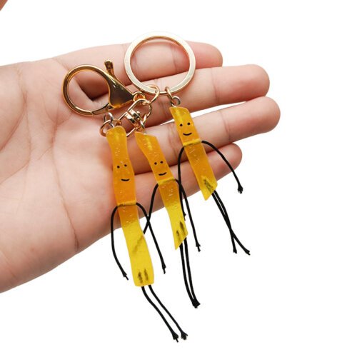 Creative "Three Brothers" French Fries Keychain